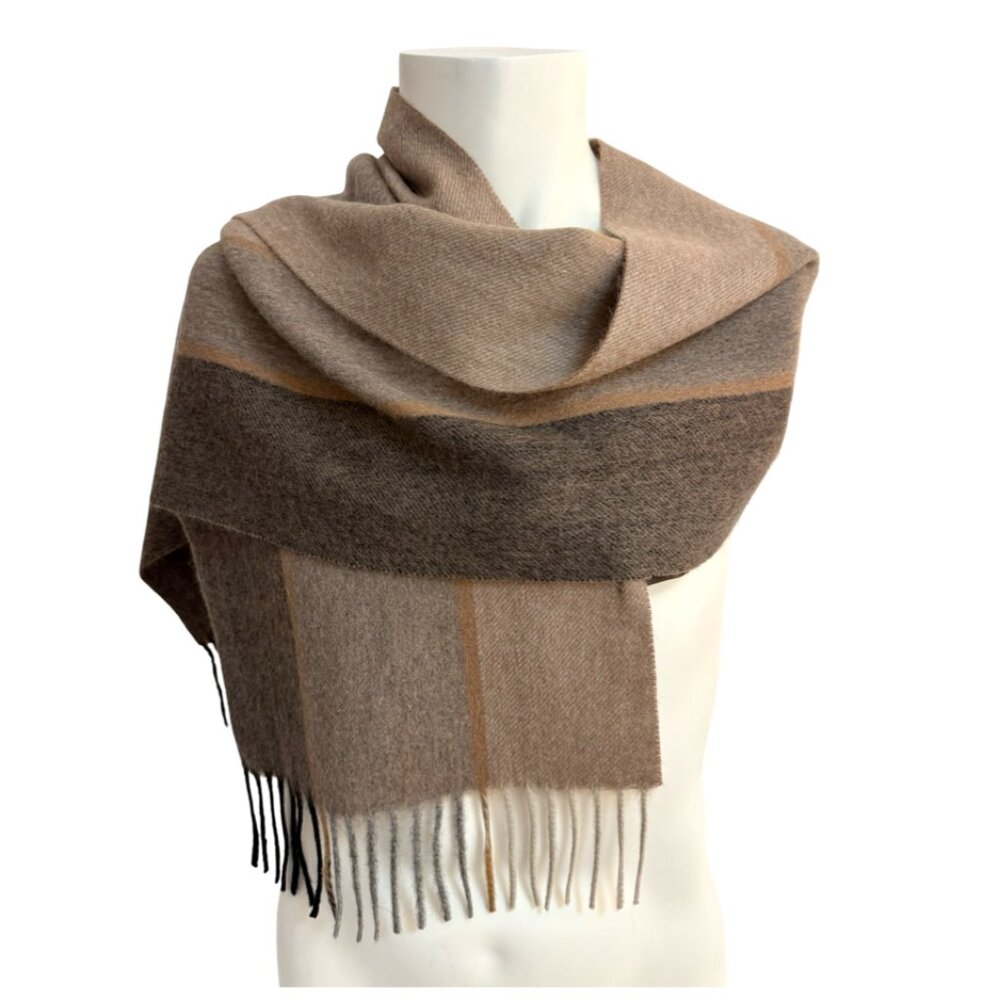 Danier 100% Wool Neutral Stripe Scarf